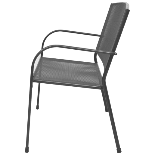 Banco de jardim mobiliário de pátio exterior terraço 108 x 60 x 88 cm aço e malha antracite 02_0011151