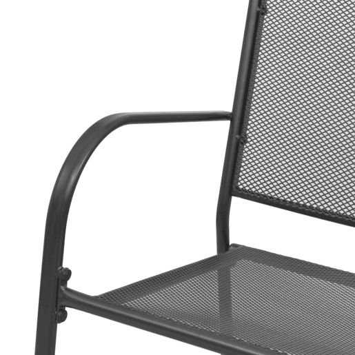 Banco de jardim mobiliário de pátio exterior terraço 108 x 60 x 88 cm aço e malha antracite 02_0011151