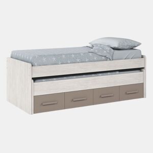 Cama de casal juvenil Ares Alpes Brancos - Basalto 198 x 69 x 96cm cm