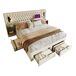 Cama de matrimonio de terciopelo con 4 cajones 246x209 Cama de matrimonio de terciopelo con 4 cajones 246x209 Beige