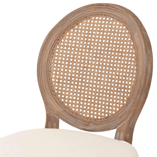 Conjunto de dois bancos de bar de design com assento de cadeira de rattan branco creme 1202150
