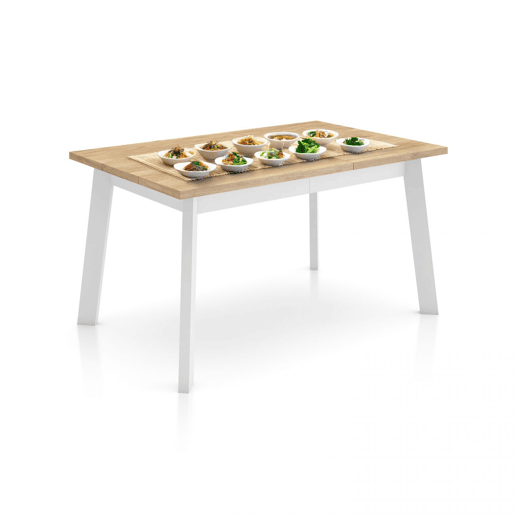 Mesa de jantar Naira 140 Carvalho branco 141 x 74 x 90 cm