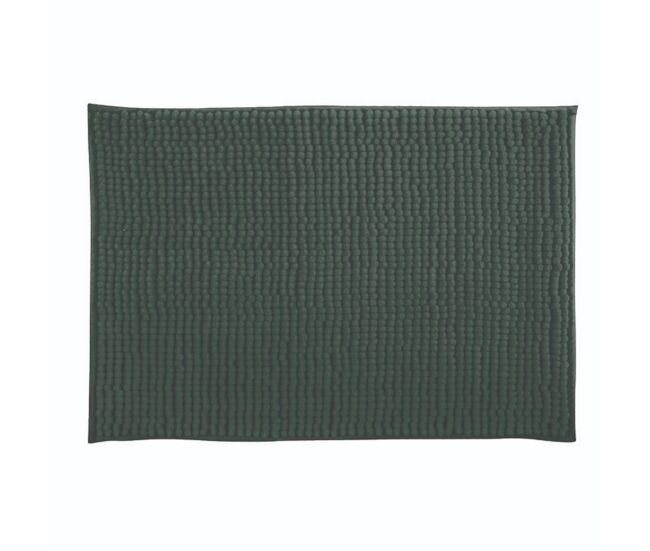 Well home alfombra de baño "oruga" de poliester en color verde oscuro 40 x 60 cm