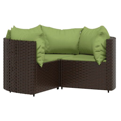 Móveis de jardim móveis de exterior Conjunto de móveis de 4 peças com almofadas marrons em resina tecida 02_0016157 Móveis de jardim móveis de exterior Conjunto de móveis de 4 peças com almofadas marrons em resina tecida 02_0016157