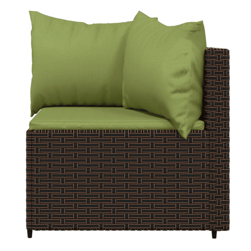 Móveis de jardim móveis de exterior Conjunto de móveis de 4 peças com almofadas marrons em resina tecida 02_0016157 Móveis de jardim móveis de exterior Conjunto de móveis de 4 peças com almofadas marrons em resina tecida 02_0016157