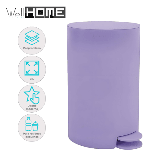 Lixeira de banheiro Well Home OSAKI com pedal
