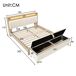 Cama de matrimonio de madera maciza con banco 165x253 Cama de matrimonio de madera maciza con banco 165x253 Beige