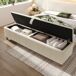 Cama de matrimonio de madera maciza con banco 165x253 Cama de matrimonio de madera maciza con banco 165x253 Beige