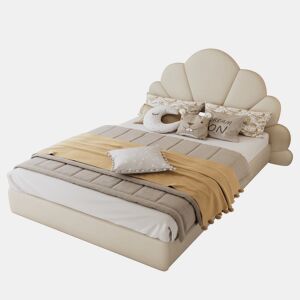 Cama de criança,cama de casal de veludo 140x200cm,bege