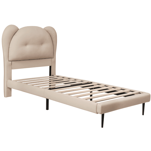 Cama de criança,cama de solteiro de pu 90x200cm,bege