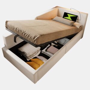 Cama de solteiro de veludo 90x200cm com armazenamento,bege