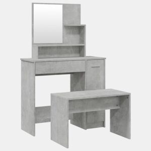 Conjunto Penteadeira - Toucador 86,5x35x136 cm cinzento cimento