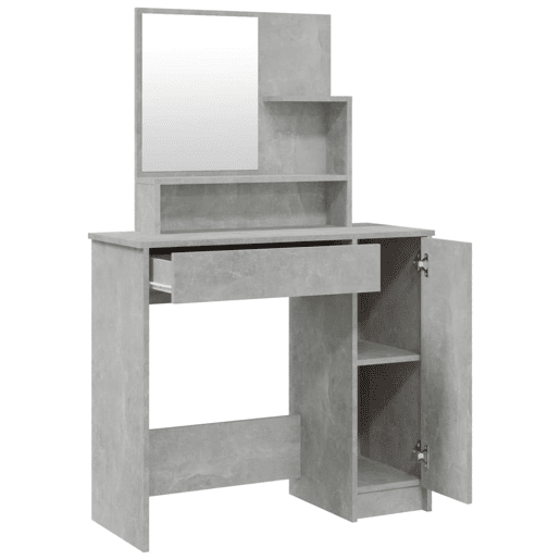 Conjunto Penteadeira - Toucador 86,5x35x136 cm cinzento cimento