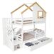 Litera infantil de madera de pino con 2 cajones Litera infantil de madera de pino con 2 cajones Natural/ Blanco