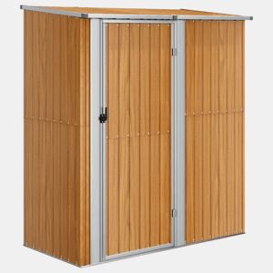 Abrigo de jardim, cabana, casa de armazenamento, galpão ao ar livre, ferramentas robustas 180,5 x 97 x 209,5 cm, aço galvanizado, aparência de madeira marrom 02_0022160