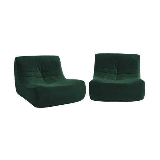Sofá modular de veludo de 2 lugares, Sokol veludo, Verde, 91x105x72 cm