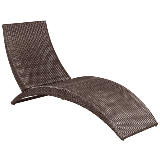Espreguiçadeira espreguiçadeira para banhos de sol cama de jardim terraço mobiliário de exterior dobrável com almofada de resina tecida marrom 02_0012857