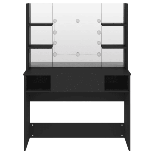 Penteadeira - Mesa de maquilhagem c luzes LED 100x40x135 cm MDF preto Penteadeira - Mesa de maquilhagem c luzes LED 100x40x135 cm MDF preto