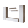 Móvel de sala Sala de estar e jantar SonomaBranco 260x40x165 3 portas Luke 7 Muebles Bonitos