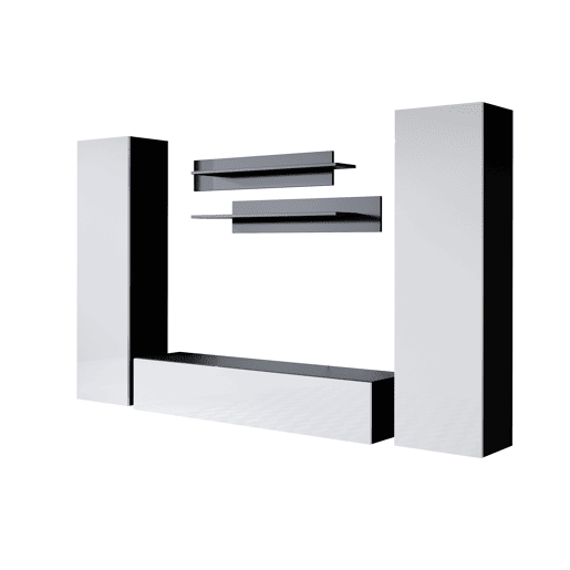 Móvel de sala Sala de estar e jantar PretoBranco 260x40x165 3 portas Luke 7 Muebles Bonitos