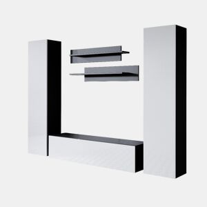 Móvel de sala Sala de estar e jantar PretoBranco 260x40x165 3 portas Luke 7 Muebles Bonitos