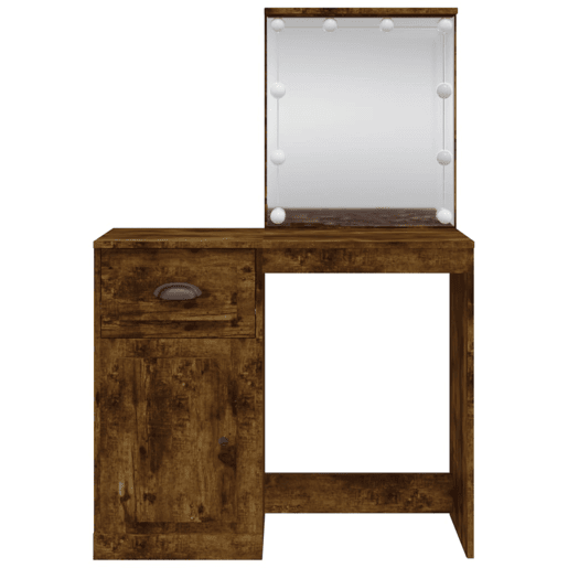 Penteadeira - Toucador com luzes LED 90x42x132,5 cm carvalho fumado