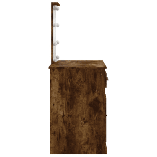 Penteadeira - Toucador com luzes LED 90x42x132,5 cm carvalho fumado