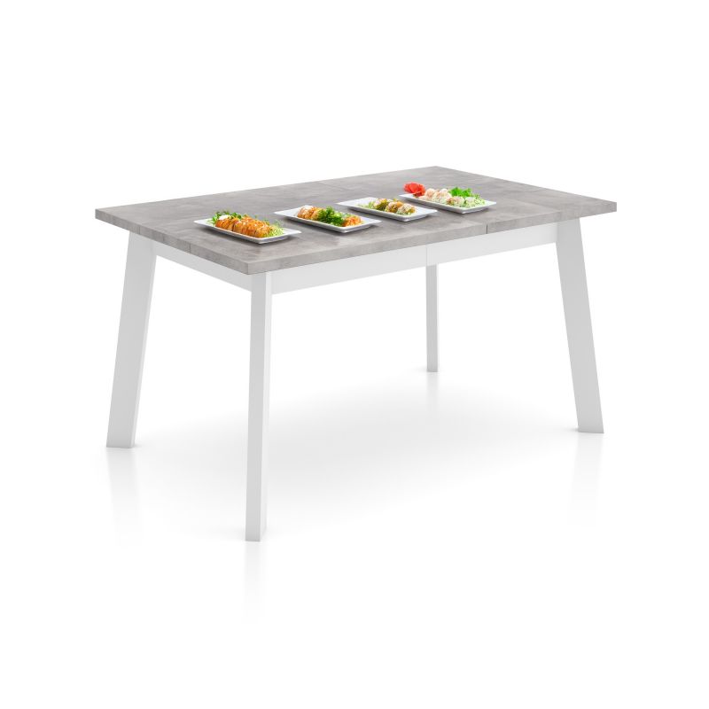 Mesa de comedor naira 140 cemento blanco 141 x 74 x cm
