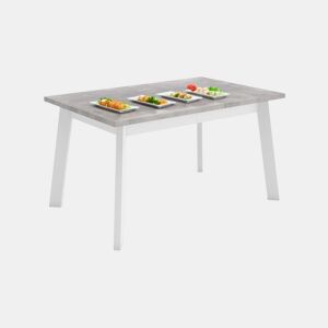 Mesa de jantar Naira 140 Cemento Blanco 141 x 74 x 90 cm
