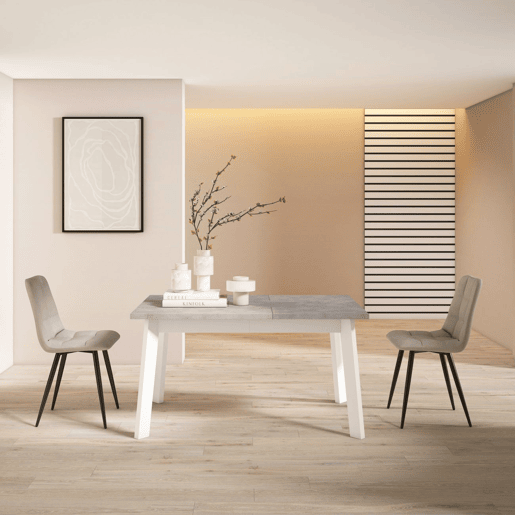 Mesa de jantar Naira 140 Cemento Blanco 141 x 74 x 90 cm