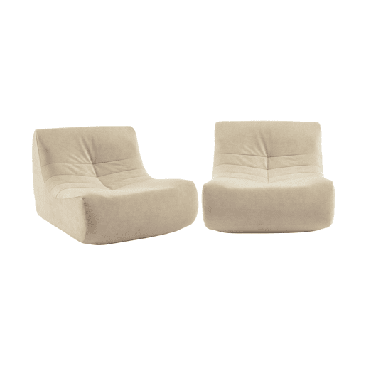 Sofá modular de veludo de 2 lugares, Sokol veludo, Beige, 91x105x72 cm