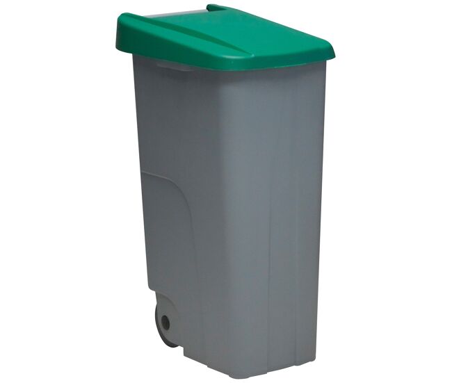 Well home contenedor reciclo 110 litros cerrado, verde, 88x57x42 cm