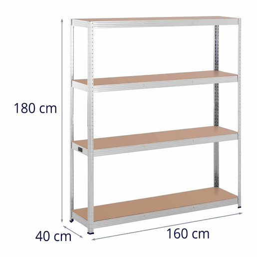 Prateleira para carga pesada 160 x 40 x 180 cm suporta 4 x 150 kg ferramentas robustas para oficina de garagem cinza 14_0005179 Prateleira para carga pesada 160 x 40 x 180 cm suporta 4 x 150 kg ferramentas robustas para oficina de garagem cinza 14_0005179