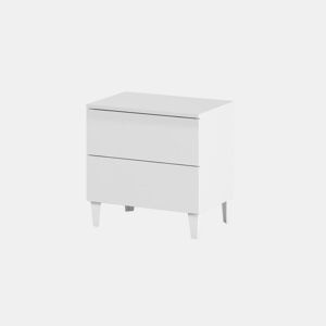 Mesa de cabeceira Loft Branco brilhante 50 x 49 x 34cm cm