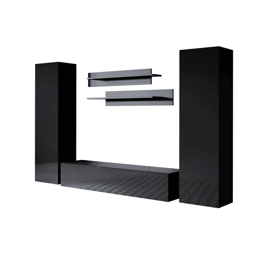 Móvel de sala Sala de estar e jantar Preto 260x40x165 3 portas Luke 7 Muebles Bonitos