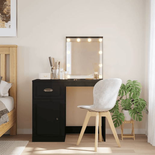 Penteadeira - Toucador com luzes LED 90x42x132,5 cm preto