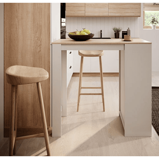 Mesa alta Cozinha Sala de jantar BrancoSonoma 110x50x103 Kyra Muebles Bonitos
