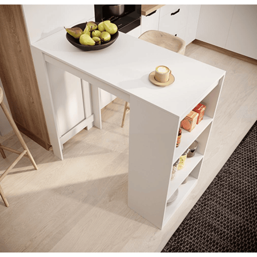 Mesa alta Cozinha Sala de jantar Branco 110x50x103 Kyra Muebles Bonitos