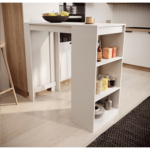 Mesa alta Cozinha Sala de jantar Branco 110x50x103 Kyra Muebles Bonitos