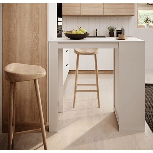 Mesa alta Cozinha Sala de jantar Branco 110x50x103 Kyra Muebles Bonitos