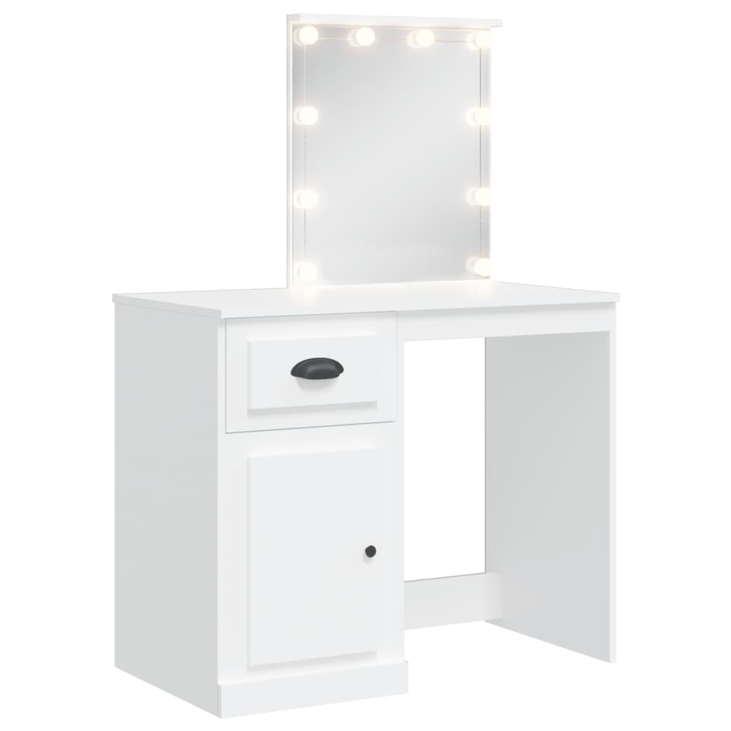 Tocador - tocador de maquillaje - mesa de tocador con luces led blanco 90x42x132,5 cm