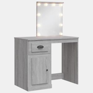 Penteadeira - Toucador com luzes LED 90x42x132,5 cm cinzento sonoma