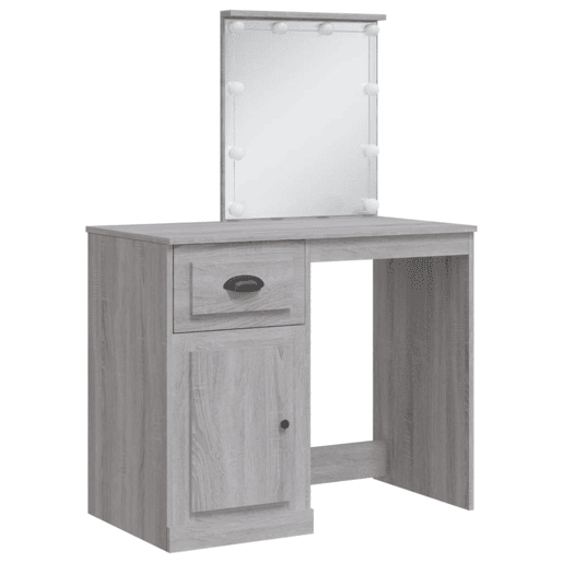 Penteadeira - Toucador com luzes LED 90x42x132,5 cm cinzento sonoma