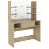 Penteadeira - Mesa de maquilhagem c luzes LED 100x40x135 cm MDF cor carvalho