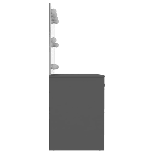 Penteadeira - Mesa de maquilhagem c LEDs 110x55x145 cm MDF cinzento