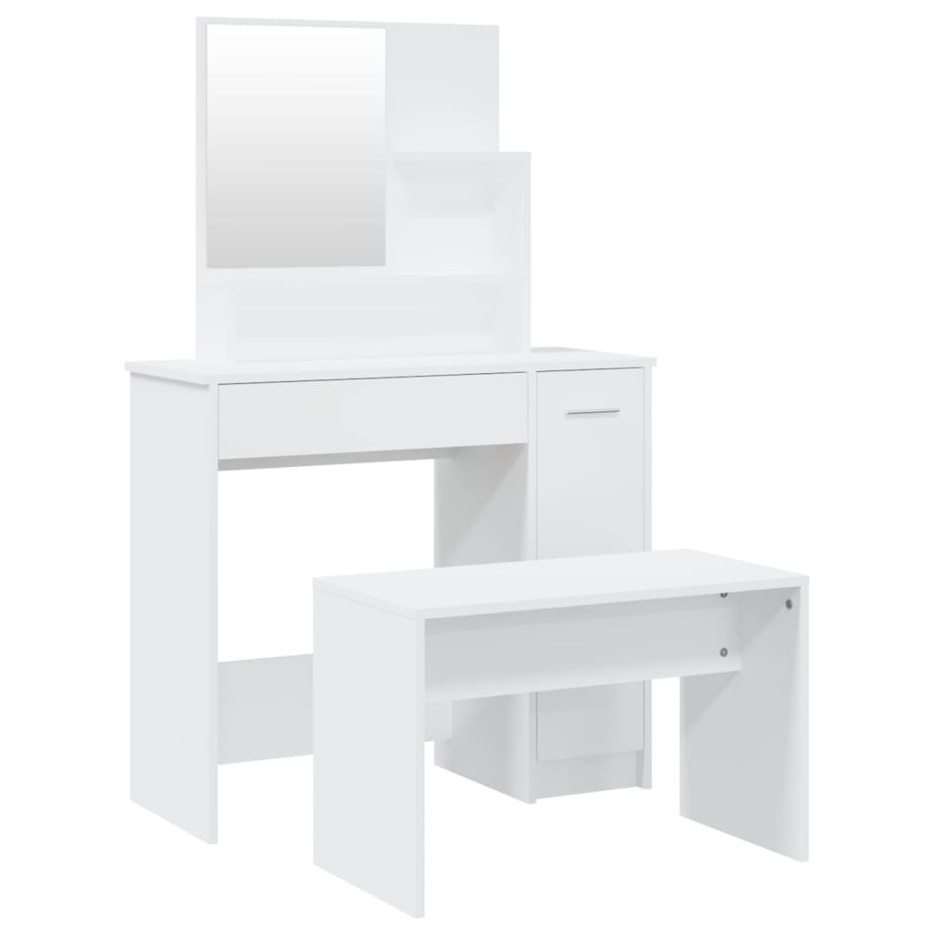 Juego de tocador - tocador de maquillaje - mesa de tocador blanco 86,5x35x136 cm
