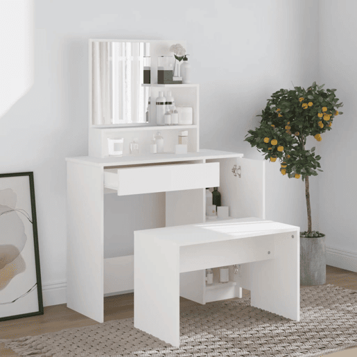 Conjunto Penteadeira - Toucador 86,5x35x136 cm branco