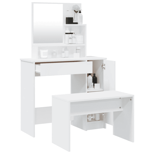 Conjunto Penteadeira - Toucador 86,5x35x136 cm branco