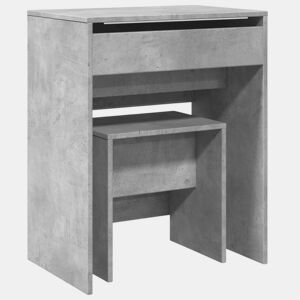 Penteadeira - Toucador e banco 60x40x113,5 cm cinzento cimento