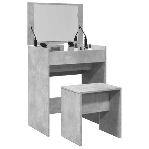 Penteadeira - Toucador e banco 60x40x113,5 cm cinzento cimento